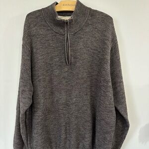 RedHead Men's 2XL Brown 1/4 Zip Mock Neck Tight-Knit Pullover Sweater Regular